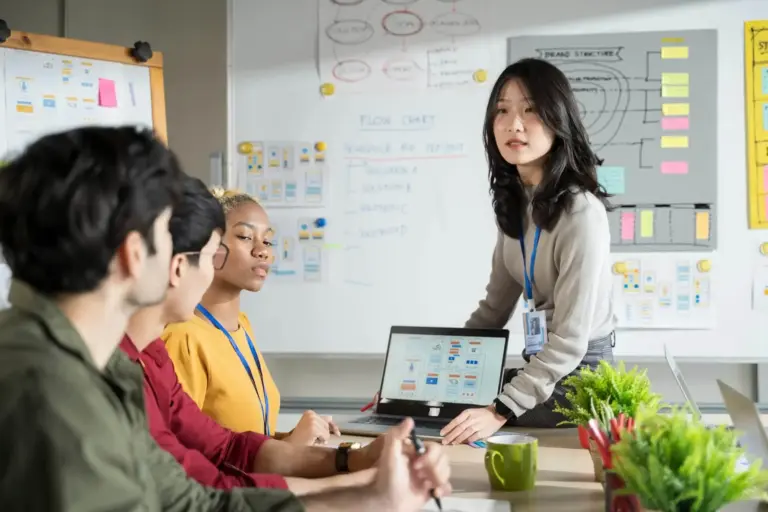Startup team working in office